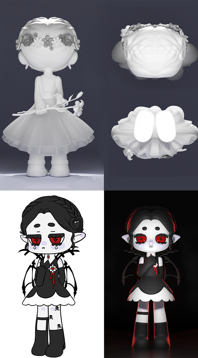 [Ghost] A ghost floating in the flower fields. He was a ballet dancer and played with Gothic trends. 2